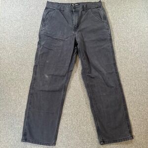 Vans Drill Chore Carpenter Pants Mens 34 Loose Fit Black Canvas Skate Workwear